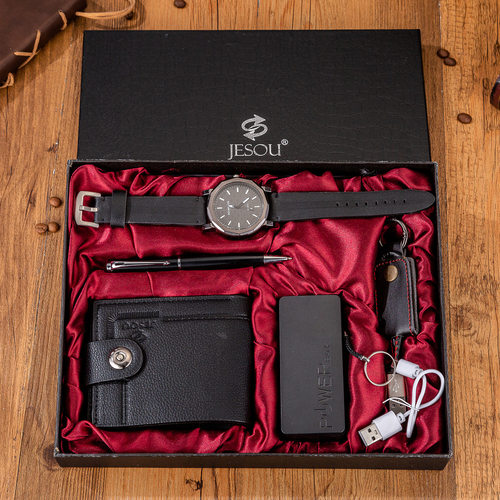 Wristwatch wallet cufflink ballpoint pen Gifts Set for men