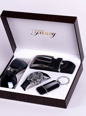Quartz Wrist Watch Leather Wallet Gift Set for Boyfriend men