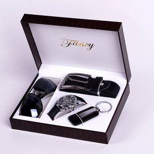 Quartz Wrist Watch Leather Wallet Gift Set for Boyfriend men