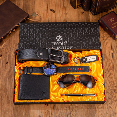 Quartz Wrist Watch Leather Wallet Gift Set for Boyfriend men