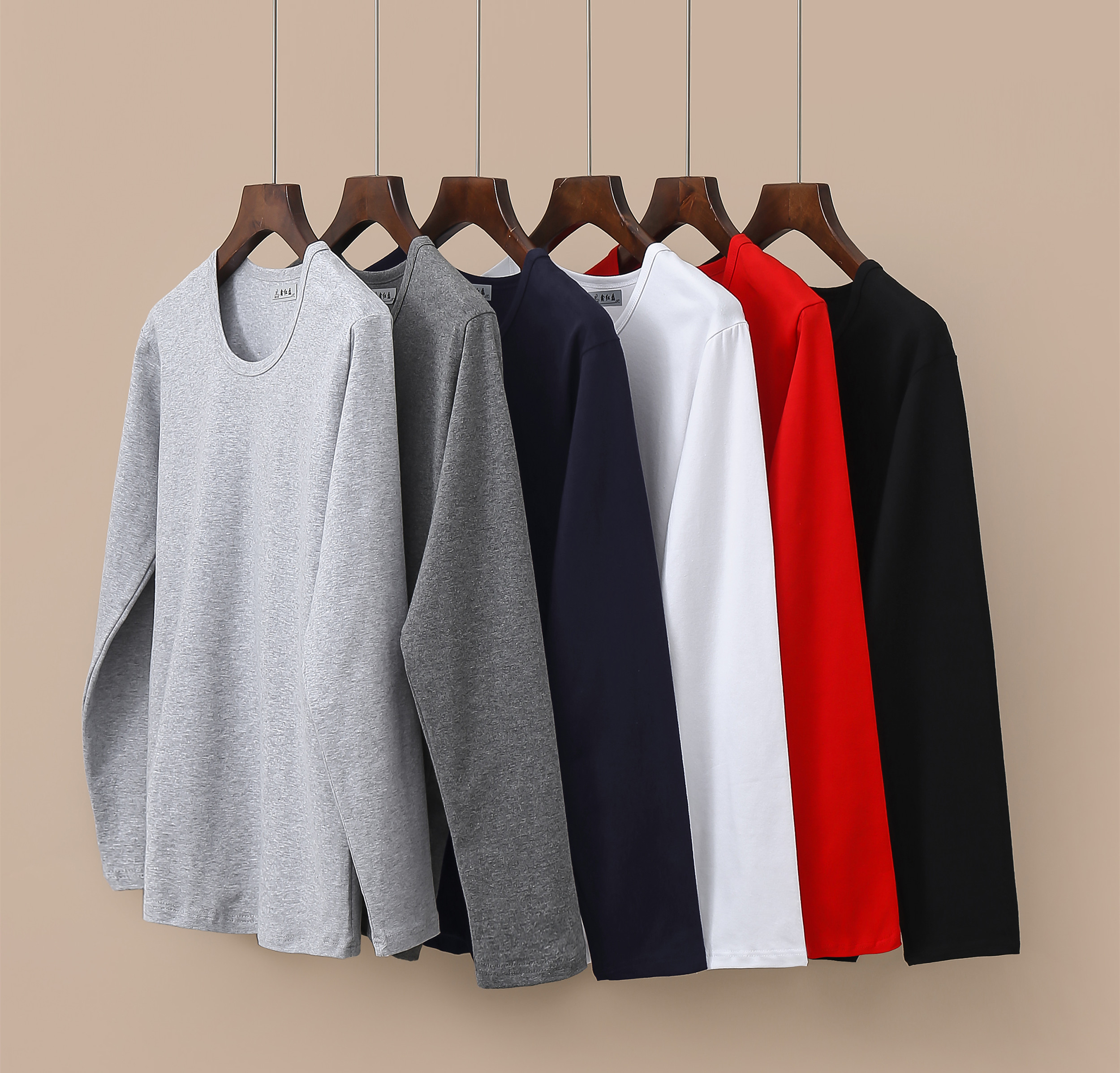 单件男士加肥大码莱卡棉秋衣圆领