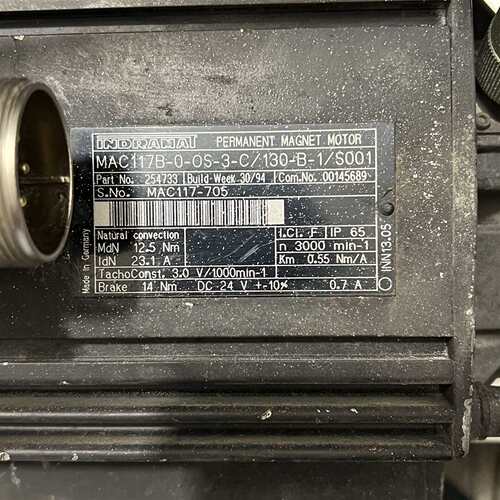 议价拆机伺服电机INDRAMAI，MAC117B-0-可维修翻新