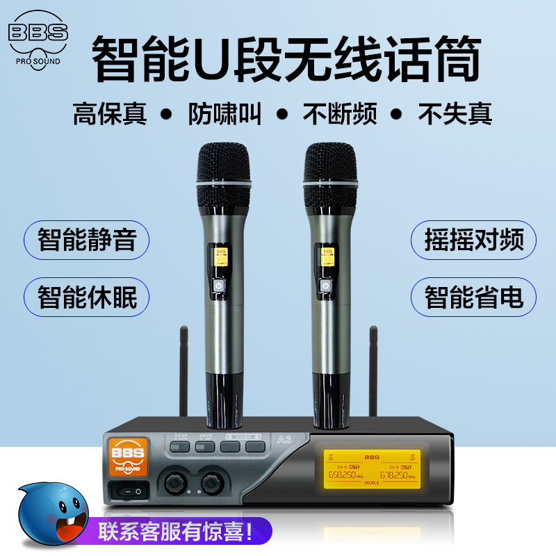bbs一拖二高保真u段舞台无线话筒