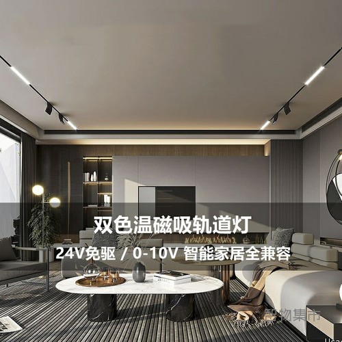 24V磁吸轨道灯0-10V双色温无主灯