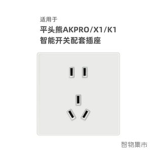 适用PTX平头熊智能开关AKpro/X1/K1配套AG玻璃五孔USB快充插座