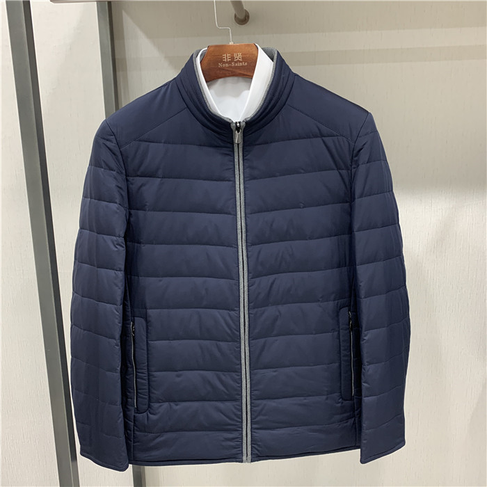 反季断码 商务男士休闲立领羽绒服夹克版轻便白鸭绒外套上衣