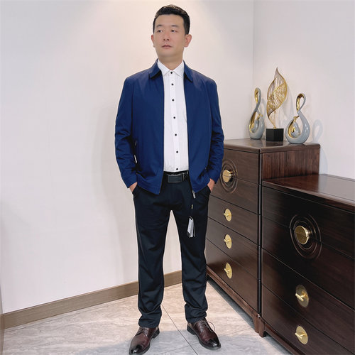 高品质爸爸男士翻领夹克上衣可机洗免烫春秋外套 Non-Saints/非贤