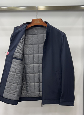 反季回馈棉衣秋冬男士经典立领棉服商务休闲蓝色短款拉链外套上衣