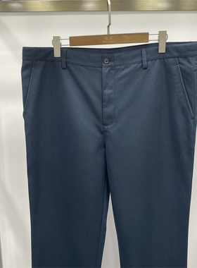 反季断码处理 秋冬款 男士商务休闲纯色墨蓝色常规中腰品质长腿裤