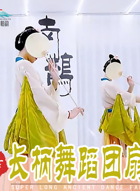 超长柄古风双面舞蹈走秀团扇