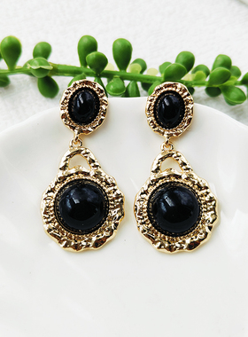 法式复古珍珠耳饰长款流苏耳环耳钩设计感时尚个计气质C329