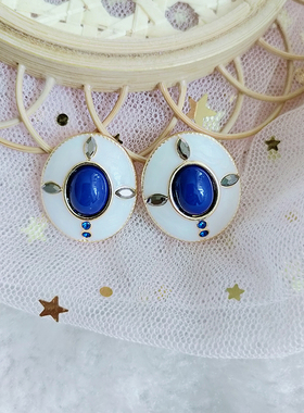 新款配旗袍耳饰白色滴油耳环女气质复古设计感银针小众耳饰B276