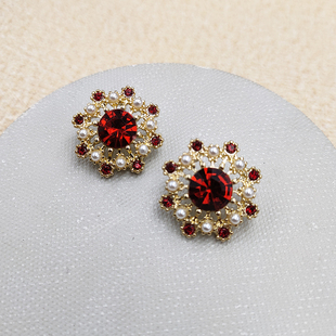 中国风时尚 高档银针耳环女太阳花气质耳钉新娘无耳洞耳夹B850 新品