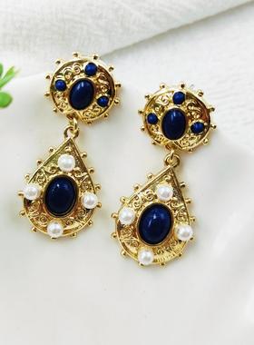 欧美风耳饰复古耳钉法式高级感巴洛克宫廷风耳环女气质C171