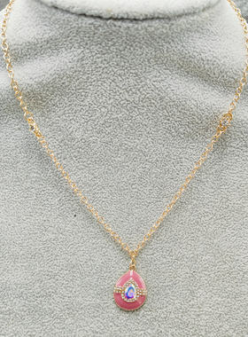 【项链】40CM+6CM延长项链时尚个性百搭锁骨链水滴造型配饰H036