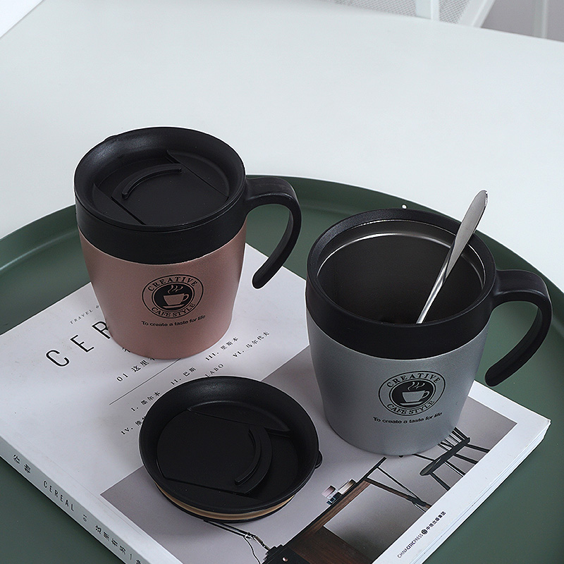 日韩简约个性咖啡杯办公室男女喝水保温杯不锈钢原宿杯子清新文艺