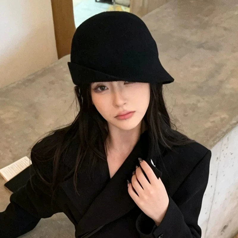 张婧仪同款秋冬保暖显脸小渔夫帽