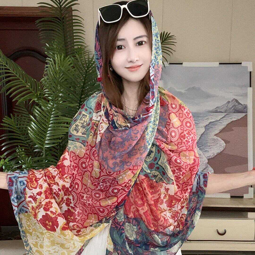 盘扣旅游披肩百搭女夏季