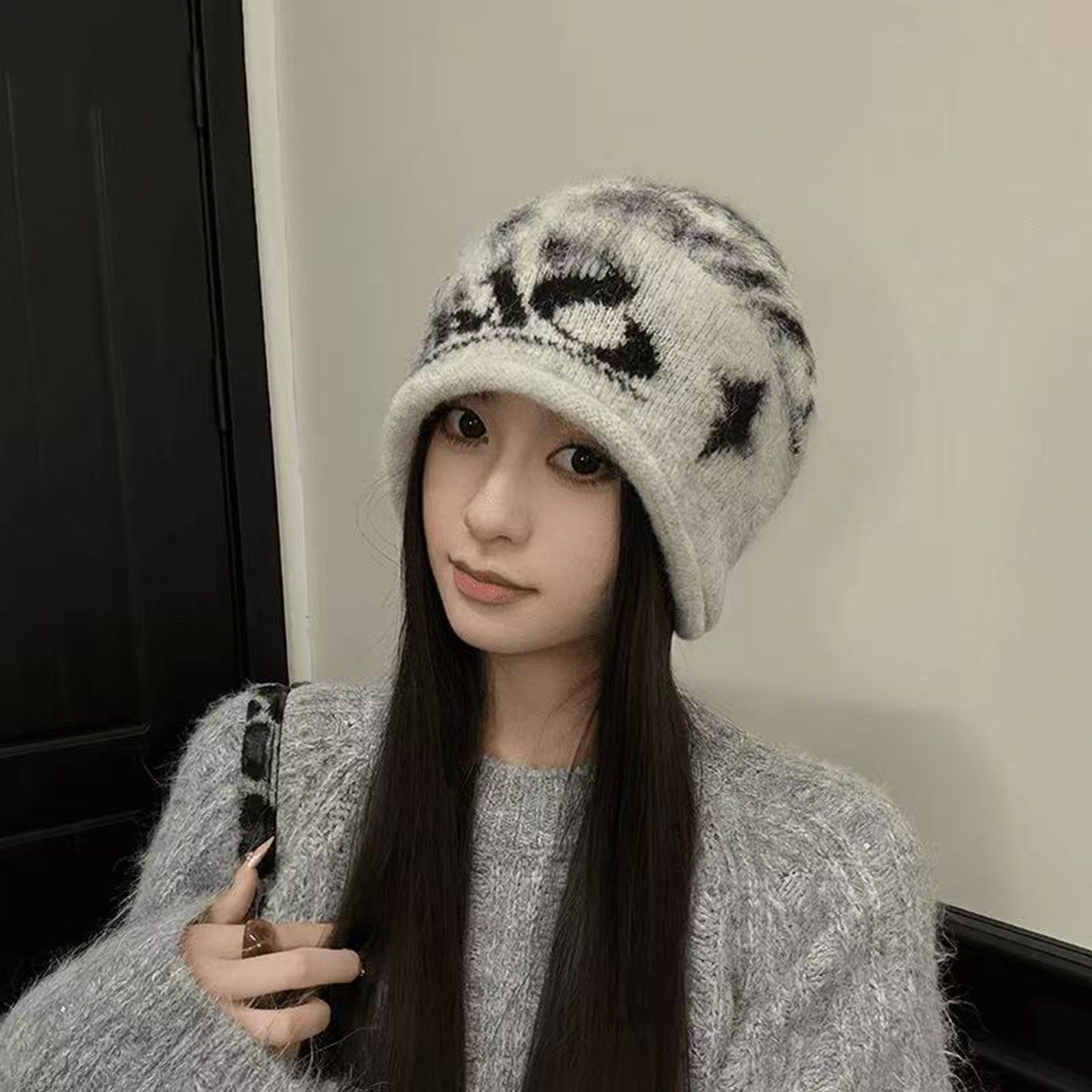 韩系针织毛线堆堆帽女冬季保暖帽