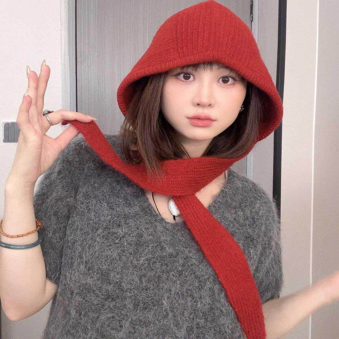 出游针织帽披肩护耳韩版休闲秋冬