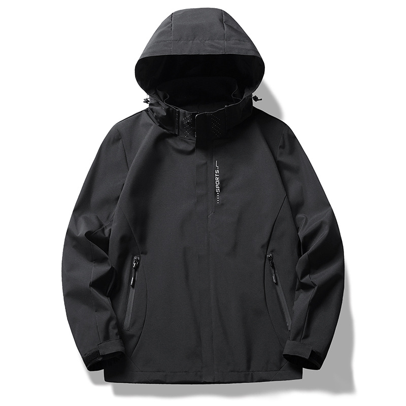 6266户外冲锋衣男士薄外套女上衣夹克单层连帽三防登山服可印