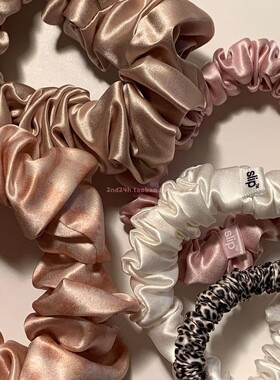 slip新款桑蚕丝真丝发圈少压痕少伤发皮筋明星同款美国代购