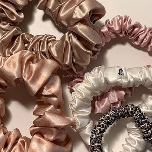 slip新款桑蚕丝真丝发圈少压痕少伤发皮筋明星同款美国代购