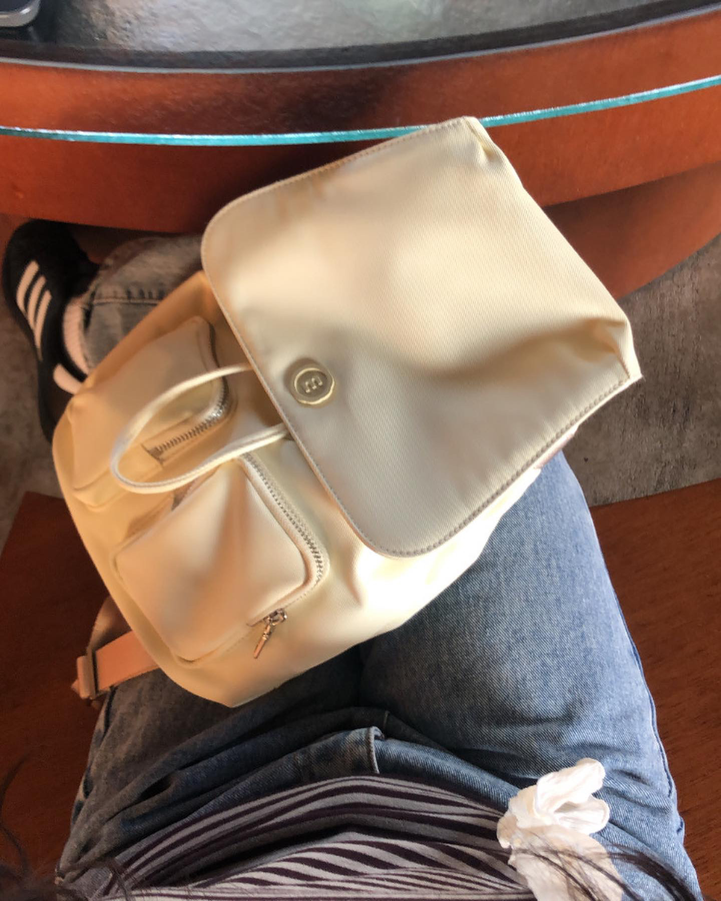 韩国官网正品minitmute小众设计师纯色尼龙涤纶双肩背包 秀林同款