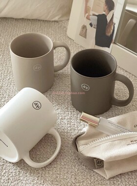d/p新款沙色灰褐色陶瓷马克杯字母LOGO韩国直邮设计师品牌depound