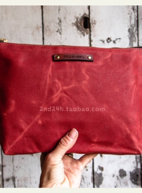 PEG&AWL新款限量色大号收纳袋颓废感拉链收纳包化妆包美国设计师