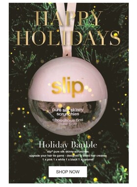 slip圣诞限量真丝发圈套装球挂饰少压痕不伤发明星同款粉焦糖白黑