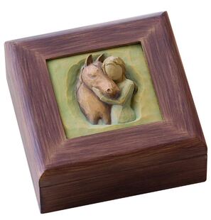 Willow tree新生婴儿胎毛盒乳牙盒咖啡绿茶礼盒仿木雕艺术摆件马