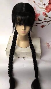 戏曲戏剧朝阳沟银环双辫子假发整顶头套男女反串傻妞村姑麻花假发