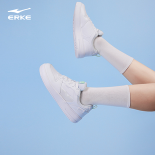 鸿星尔克女鞋板鞋秋季经典小白鞋空军一号鞋子女款厚底白色运动鞋