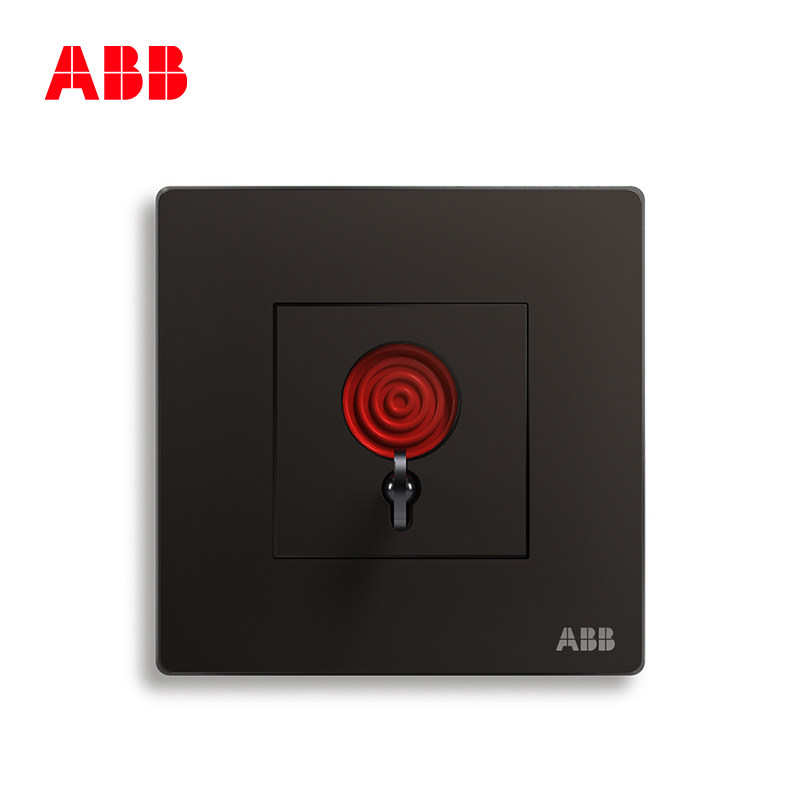 ABB开关插座无框轩致星空黑墙壁插座面板6A报警开关AF419-885