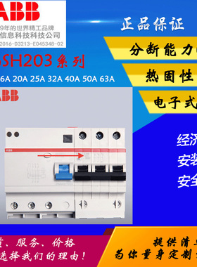 ABB漏电保护器3PC型GSH203-6A-10A-16A-20A-25A-32A-40A-50A-63A