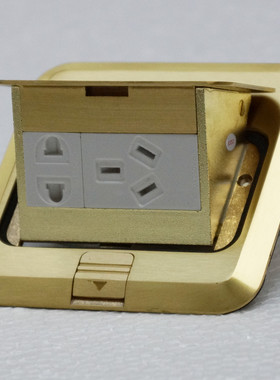 ABB地插地面插座新款阻尼慢起铜五孔AU525D赠送底盒abb地插