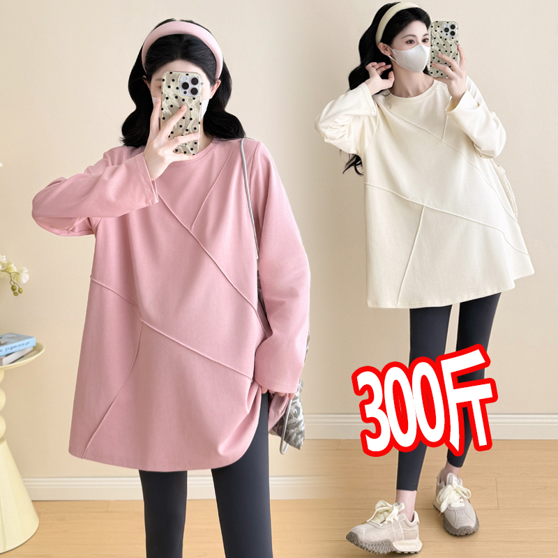 大码孕妇春秋t恤卫衣两件套200斤