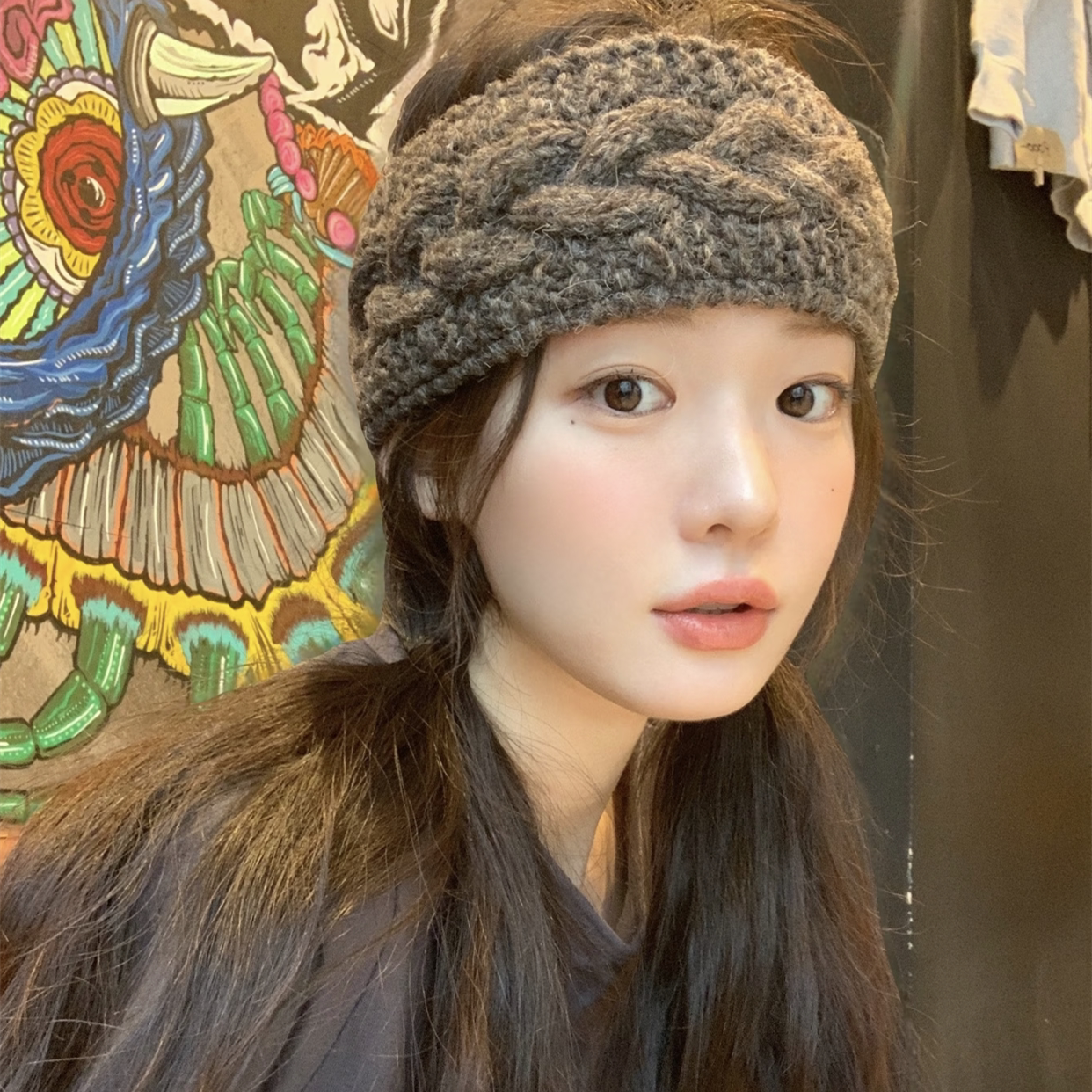 韩国毛线发带麻花针织束发带女秋冬新款气质外戴运动宽边头套发饰