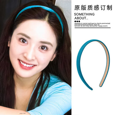 好清爽的色调！沈月同款湖蓝色细发箍2026新款女高级感压发卡发饰
