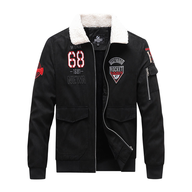 跨境大码外套飞行服刺绣加绒夹克外套J5825P100,男装夹克,星座914
