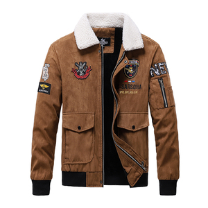 外贸秋冬加绒大刺绣飞行服夹克J5823P100图片
