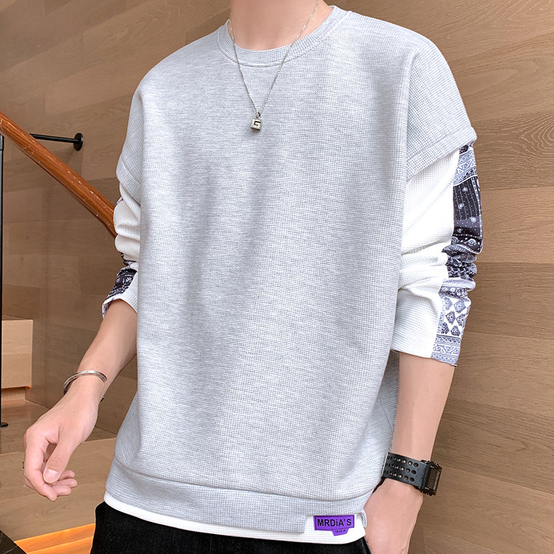 男士秋款假两件大码宽松卫衣Y6728P32,男装卫衣,星座914