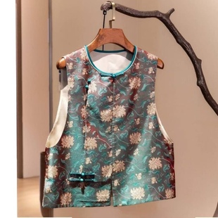 32姆米蜀锦新中式 2025新款 国风桑蚕丝圆领斜襟马甲背心系列合集