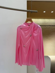 PANTTERFLY设计师品牌25春夏新品 底价咨询 钉珠玫红色衬衣女