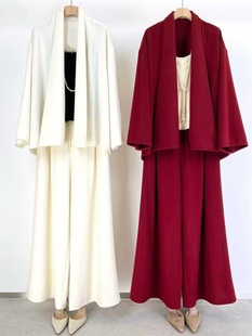 两件套女 气质百搭纯色系宽松羊绒外套抽绳裤 轻奢重工 25秋冬新款