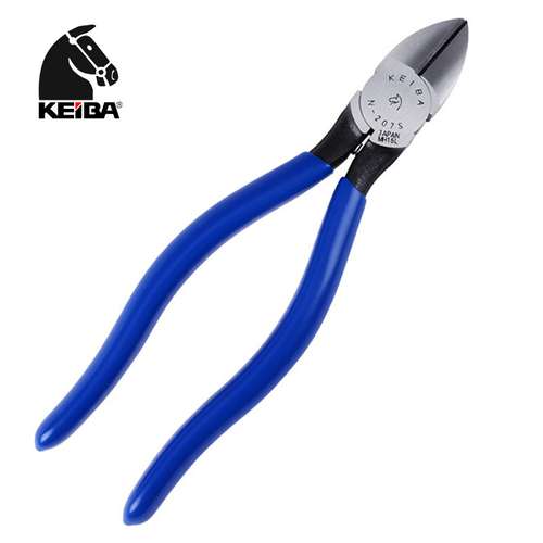 日本进口KEIBA马牌N-207S马牌斜口钳加长型电工斜嘴钳剪斜口