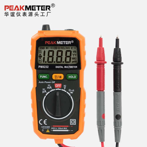 华谊PEAKMETER-PM8232手动高精度自动量程电工维修家用数字万能表