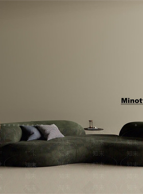 意式极简风绿色布艺沙发轻奢现代简约客厅沙发大小户型北极熊沙发