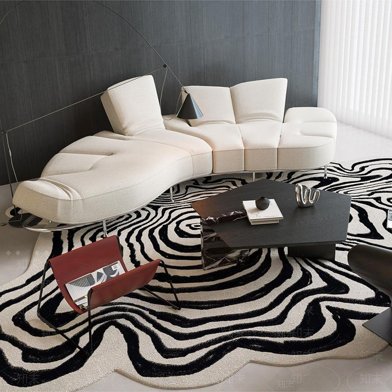 意式极简白色布艺沙发现代简约金属脚底泡芙沙发组合设计师款沙发,住宅家具,布艺沙发,淘宝优惠券,粉丝福利购,淘宝优惠卷